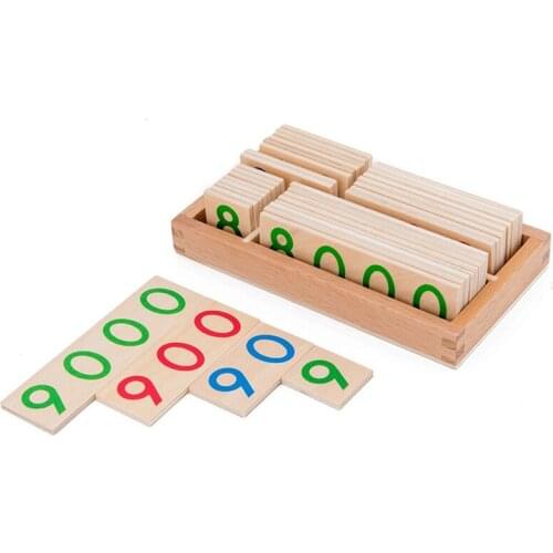 Children Wooden Number Digital 1-9000 Cards Toys for Students Learning Small Size Early Educational Toys