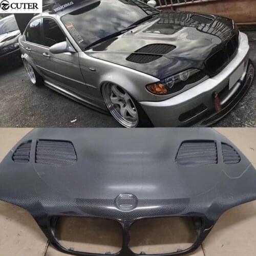 E46 3 series Sedan M3 style Carbon Fiber Front engine Hood Bonnets engine Covers for BMW E36 325i Sedan 98-04