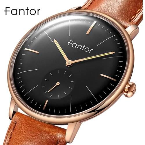 Fantor Luxury Brand Watch Men Chronograph Quartz Wristwatch Mens Geniune Leather Waterproof Casual Classic Watches for Man