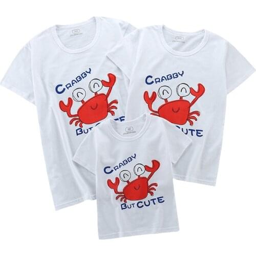 Mommy and Me T Shirt Family Matching Outfit Look Father Mother Daughter Son Baby Boys Girls Clothes Female Animal Print