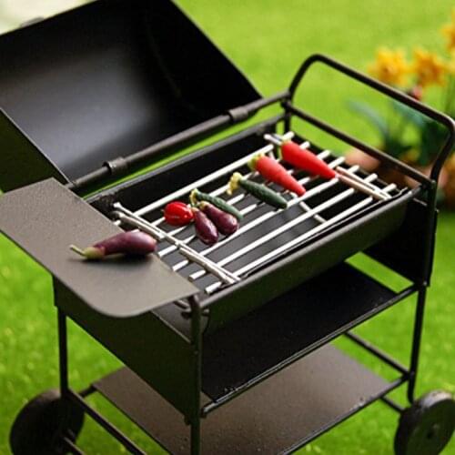 1:12 Scale Barbecue Grill Dollhouse Miniature Ornaments BBQ Tool Mini Furniture Doll House Decorative Accessories Gadget