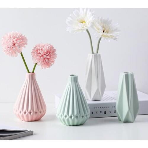 Creative Elegant Vases Modern Simple Ceramics Table Decoration Vases Flower Arrangements Macetas Decorativas Room Decor DI50HP