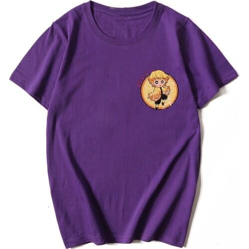 Summer Cartoon Anime Demon Slayer T Shirt Custom logo T-Shirt Women Men Harajuku Short Sleeve Agatsuma Zenitsu Top Dropshipping