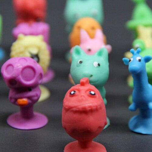1pcs Mini Sucker Capsule Model Little Cartoon Anime Puppets Action For Children Toys Cup Animal Suction T7L8 Figures Z0M0