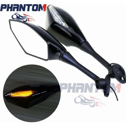 Motorcycle Front Back LED Turn Signal Integrated Mirrors for HONDA CBR 600RR 1000RR F3 F4 Yamaha FZ1 FAZER Suzuki SV650