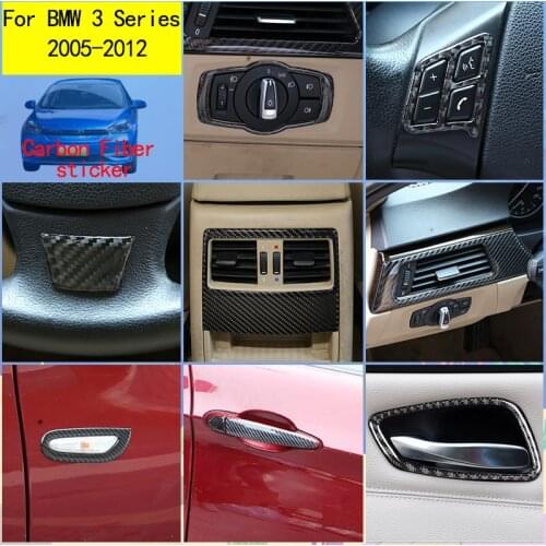 Real Carbon Fiber Car Interior Decoration Trim Stickers For BMW 3 Series E90 2005-2012 Accessoires