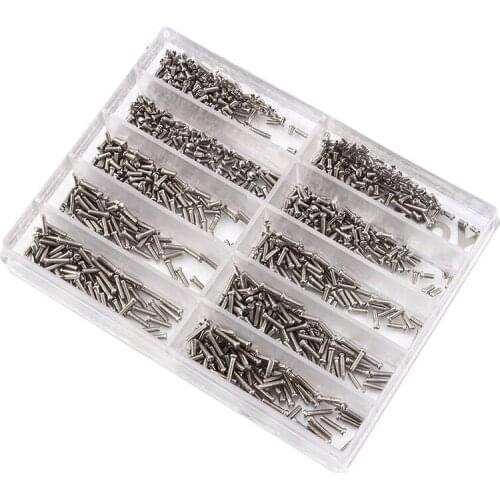 New 1000PCS 1.6-5.5mm Stainless Steel Watch Screw Micro Eyeglass Watch Screw Repair Kit