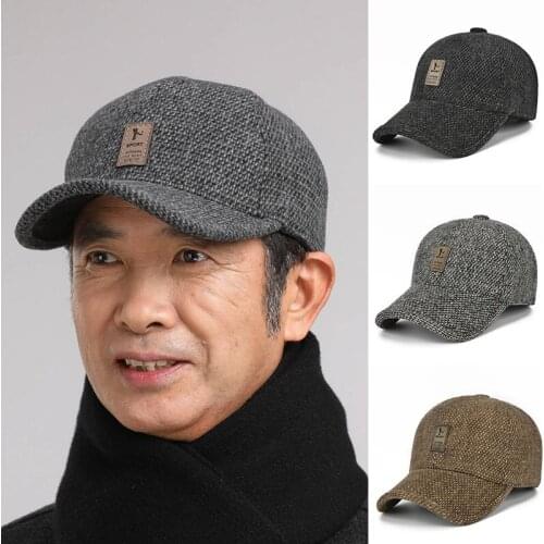 2021 New Autumn and Winter Mens Baseball Caps Warm Hat with Ear Thick Winter Hat Womens Hat Fashion All-match Hat Men