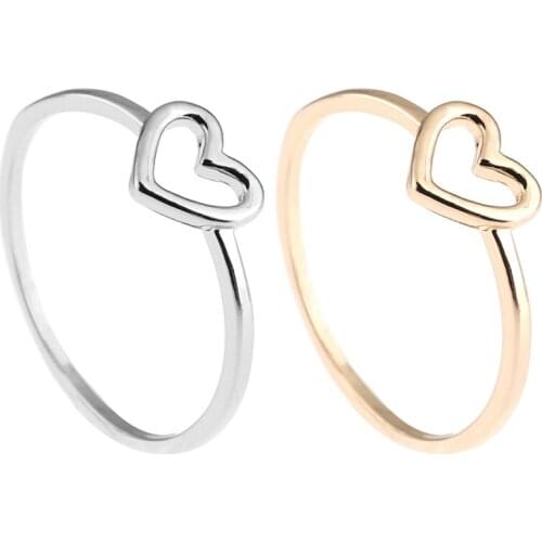 New Style Women Ring Hollow Heart Rings For Couple Wedding Best Jewelry