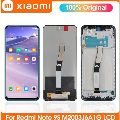 6.67" Original LCD Display For Xiaomi Redmi Note 9S Multi Touch Screen Digitizer Assembly For Mi Phone Redmi Note 9 PRO