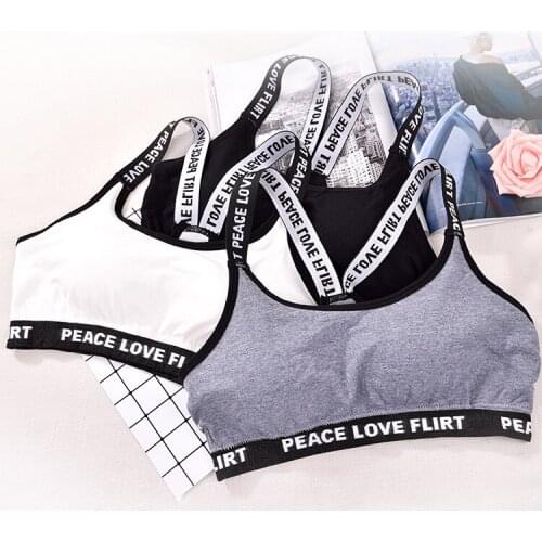 Sexy seamless cross beautiful back bra letter suspenders small vest wrap chest tube top sports bra teenage girls clothing
