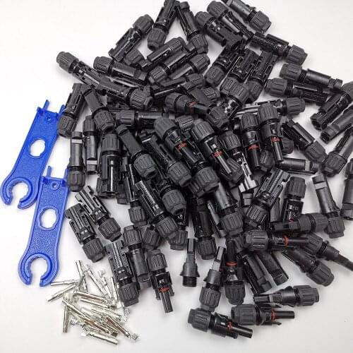 100 Pairs/lot Solar Panel Connector Male & Female for Solar System Connection