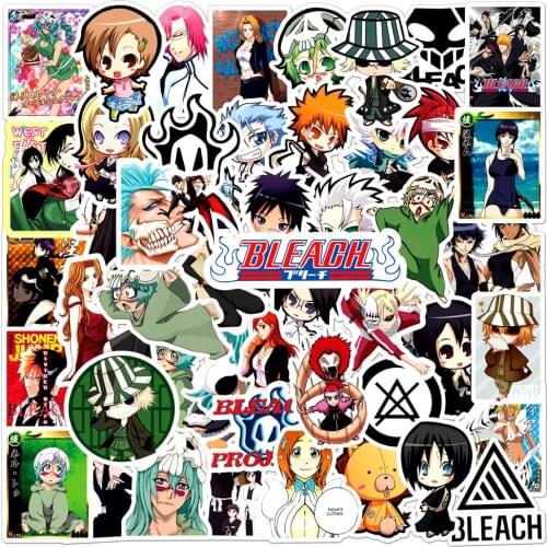 50PCS Bleach Anime Stickers Toy Gift For Children Cartoon Decal Sticker To DIY Bicycle Fridge Stationer PS4 Guitar Pegatina