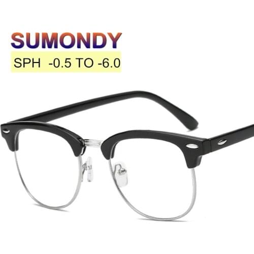 SUMONDY SPH -0.5 -1 to -4.5 -5 -5.5 -6 Prescription Glasses For Myopia Women Men Anti-radiation Spectacles For Nearsighted UF28