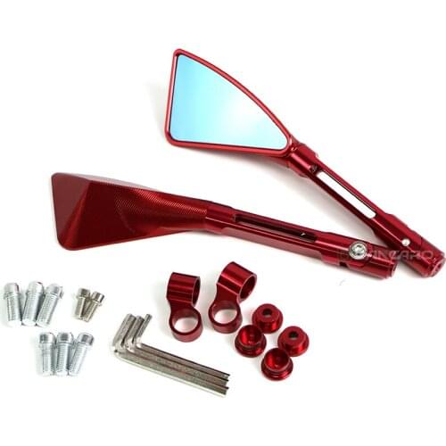 8 Color Universal CNC Aluminum Motorcycle Handlebar Rear View Mirrors Blue Anti-glare Mirror for Honda Yamaha Suzuki Scooter ktm