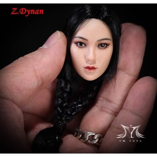 1/6 Asia Girl Head Sculpt Suntan Pale Skin Female Head Carving For 12 inches Action Figures