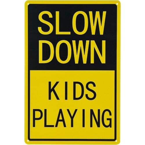 Slow Down Kids Playing Signs | Children at Play Yard Sign -12 x 8 Warning Sign. A Real Sign