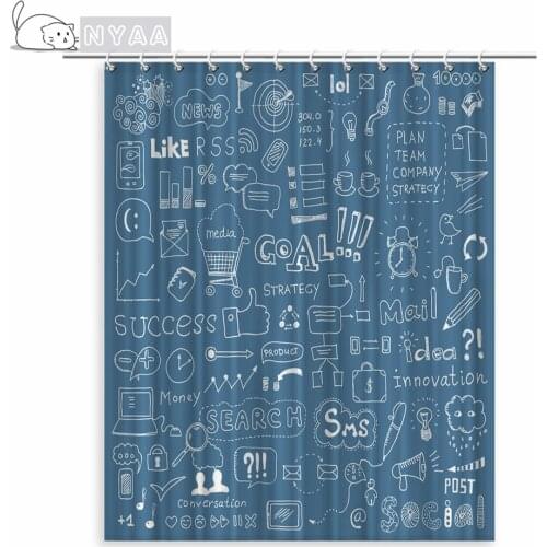 Shower Curtain Math Theory and Mathematical Formula Equation Doodle Handwriting in White with Model School Education Waterproof