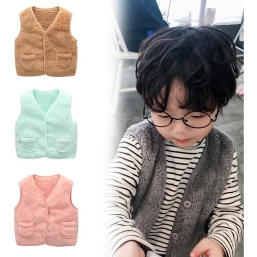 Newest Winter Children Vest Fur Waistcoat Thick Warm Kid Jacket sleeveless Baby Girl Boy Toddler Children Clothing Casual
