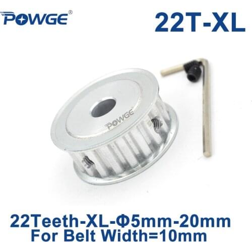 POWGE 22 Teeth XL Timing pulley Bore 5/6/6.35/7/8/10/12/14/15/16/17mm for width 10mm XL Synchronous Belt 22-XL-10 AF 22teeth 22T