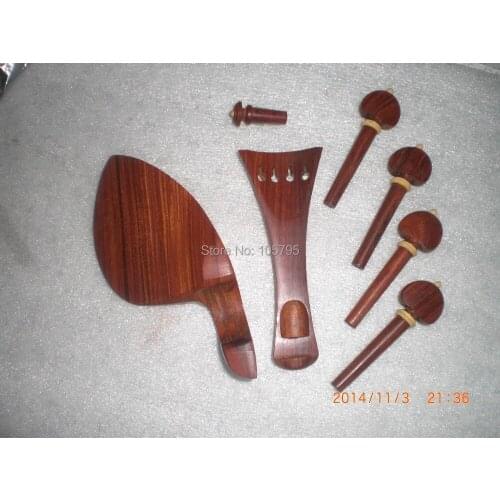 1 Set Best Quality Rose Wood Violin fitting with Chin rest and Tail Piece violin pegs 4/4
