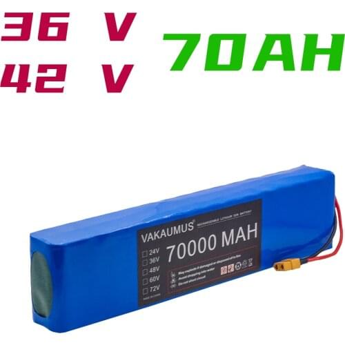 10S3P 36V 770AH 350W 500W 750W High Power Capacity 42V 18650 Electric Bicycle Bicycle Boat Lithium Battery Pack BMS + Charger