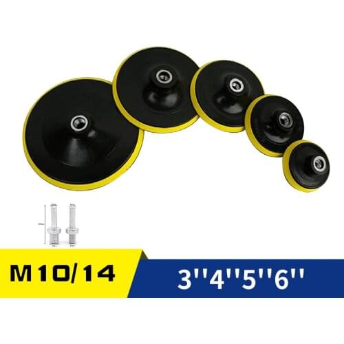 3''4''5''6'' Hook and Loop Backing Pad Sanding Pad Polishing Backer Plate with M10/14 Thread to 8mm Adapter for Orbital Sander