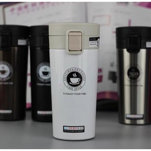 380ml 17*6.5cm 304 Double Stainless Steel Coffee Mug Leak-Proof Thermos Travel Thermal Cup Thermo Water Bottle Tea Mug Thermocup