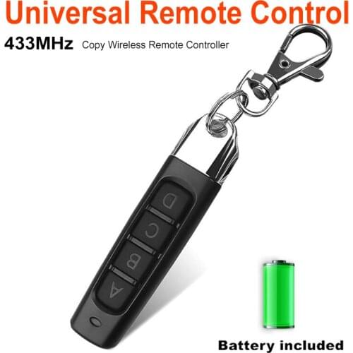 433MHZ Wireless Transmitter Switch Auto Pair Copy Remote 4 Buttons Garage Gate Door Remote Controller Sensitive with Key Ring