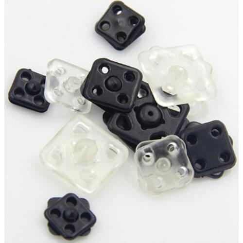 50sets 8mm Clear/Black Plastic Snap Square Buttons Fasteners Baby Doll Clothes DIY Sewing Crafts Scrapbooking Accessories