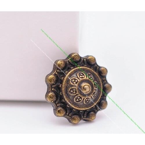 50PCS 14mm Biker Antique Brass Plated Flower Rivet Stud Spot Cone Fastener For DIY Leathercraft Bag Shoes Purse Belt Bracelet