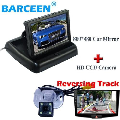 Wire+Dynamic track line car rear reversing camera shockproof+4.3" car monitor for Kia Forte for Hyundai Verna Sedan