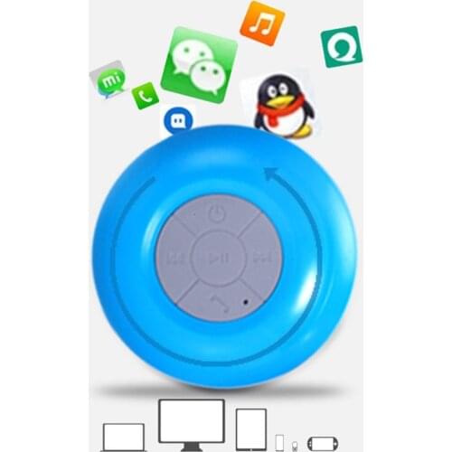 BTS-06 Mini Portable Subwoofer Shower Waterproof Wireless Bluetooth Speaker Receive Call Music Suction Mic With Sucker SH