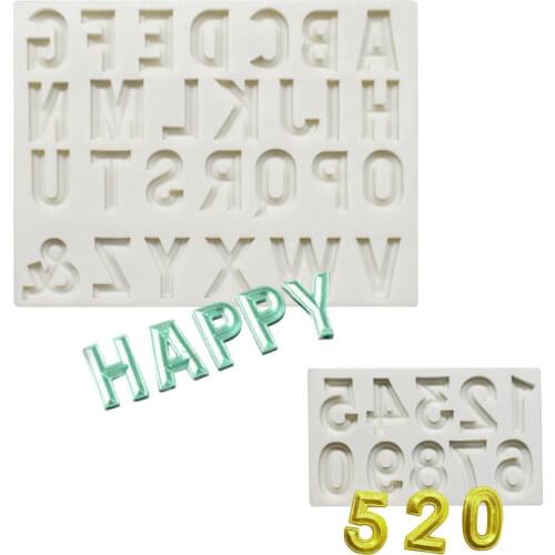 Letter & Number Silicone Mold Fondant Mould Cake Decorating Tools Chocolate Gumpaste Molds, Sugarcraft Kitchen Gadget
