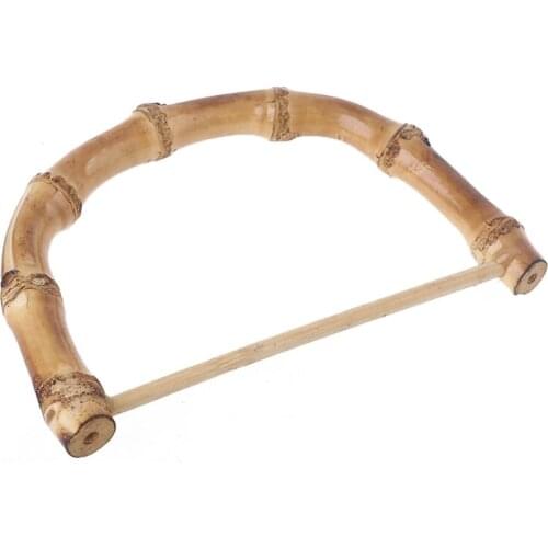 D Shape Bamboo Purse Handles Replacement for Handcrafted Handbag DIY Bag 066F