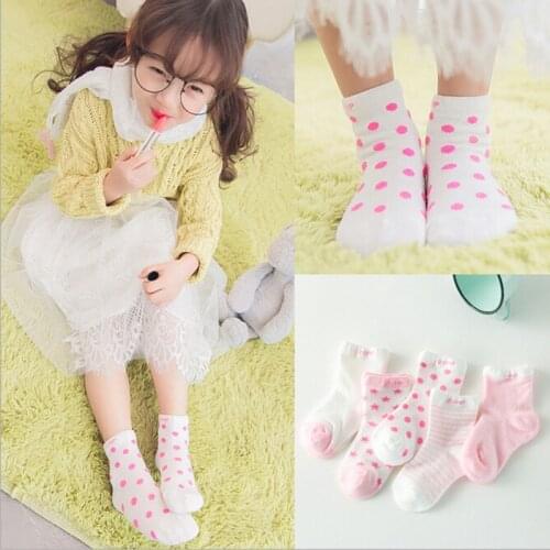 5 Pairs 1-10 Years Children Short Socks Kids Girl and Boy Cotton Floor Socks Baby Newborn Casual Socks