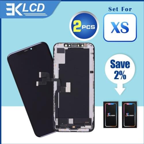 Elekworld 2 Pcs Set for iPhone XS TFT incell Soft OLED LCD Display Touch Screen With 3D Touch Digitizer Assembly EK ZY HX GX WAX