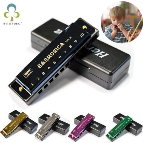 Harmonica for Kids Adults Musical Instrument for Beginners with 10 Hole Diatonic Mouth Organ Set Complete with Storage Box YJN
