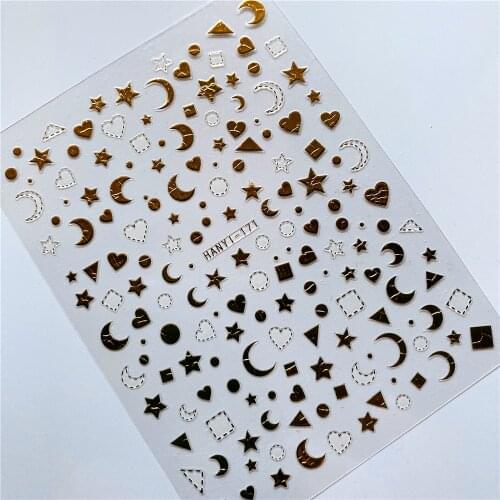 HANYI-009-171-174 Star Moon Pentagram 3D Back glue Nail decal Nail sticker Nail decoration Nail art Nail tool Nail ornament