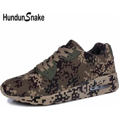Hundunsnake Breathable Running Shoes Men Sport Shoes Sports Sneakers Male Shoes Summer Training Camouflage Trainers Brown B-032
