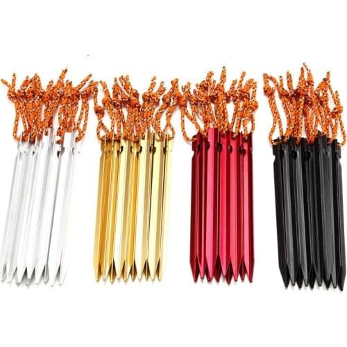 Summer Outdoor aluminum alloy tent nail Mitsubishi ground Camping Tent peg hooks tiki metal stake light pegs accessories