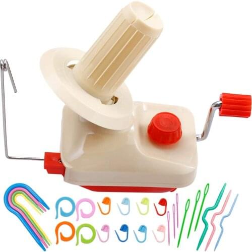 LMDZ Yarn Ball Winder with 25 Pieces Stitch Knitting Needles,Convenient Ball Winder for Yarn,Yarn Swift and Ball Winder Combo