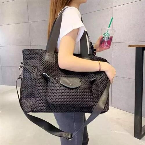 Fashion Mesh Shoulder Bags 2021 New Womens Large Capacity Handbag Female Casual Lightweight Oxford Travel Bags