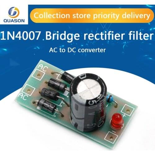 AC to DC power conversion module 1N4007 full bridge rectifier filter 12V 1A AC DC converter