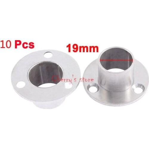 Wardrobe Rail Rod End Support Bracket 19mm Inner Dia 10Pcs