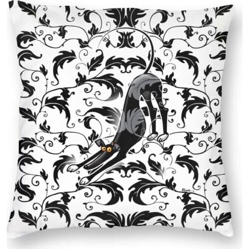 Bowdown Hound Cushion Covers Sofa Living Room Whippet Dog Square Throw Pillow Cover 45x45cm