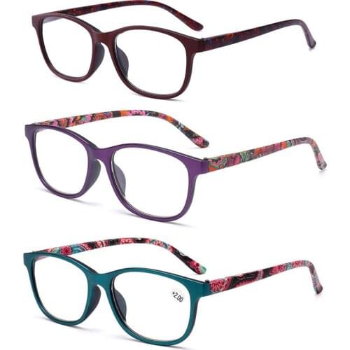 Reading Glasses Fashion Men and Women Flexible Spring Hinge Readers with Pattern Print Presbyopic Spectacles