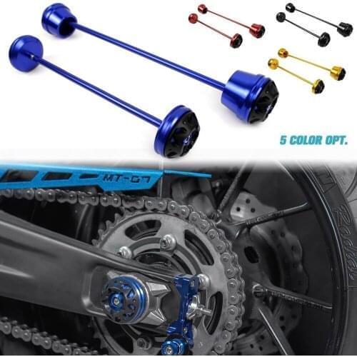 Motorcyle Parts CNC Front & Rear Axle Fork Wheel Slider Protector for 2014 2015 2016 2017 Yamaha MT07 FZ07 MT FZ 07 Accessories