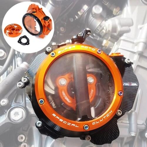CNC Racing Clear Clutch Cover & Spring Retainer R For 790DUKE DUKE790 2018-2021 790 ADV adventure 2019 2020 2021 Engine parts