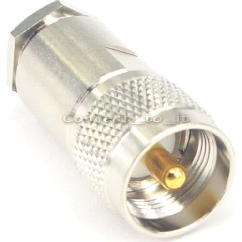 RF Coax Adapter Nickel Plated UHF Male Straight Connector for RG8 RG213 Cable